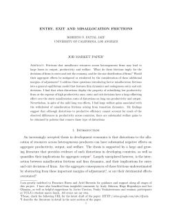 ENTRY, EXIT AND MISALLOCATION FRICTIONS JOB MARKET