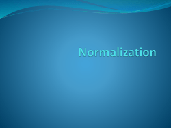 Normalization