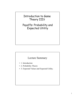 Payoffs: Probability and Expected Utility Introduction