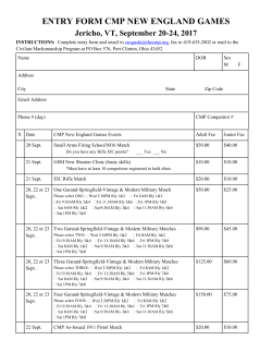 ENTRY FORM CMP NEW ENGLAND GAMES