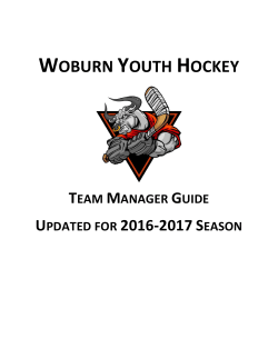 Team Managers Guide - Woburn Youth Hockey
