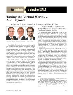 Taxing the Virtual World . . . And Beyond