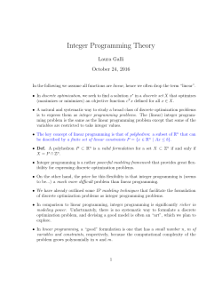 Integer Programming Theory