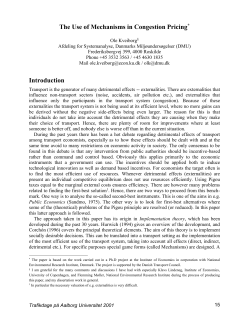 The Use of Mechanisms in Congestion Pricing