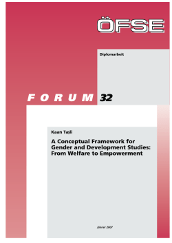 A Conceptual Framework for Gender and Development Studies