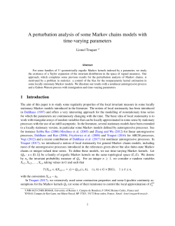 A perturbation analysis of some Markov chains models with