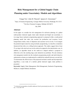 Risk Management for a Global Supply Chain Planning under