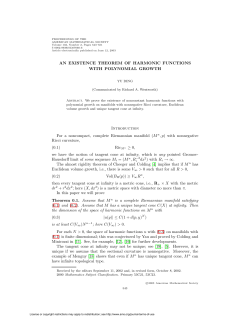 AN EXISTENCE THEOREM OF HARMONIC FUNCTIONS WITH