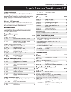 Computer Science and Game Development, BS