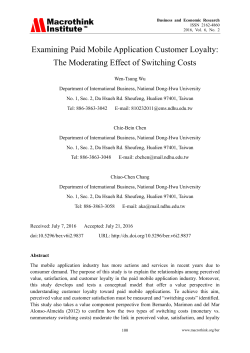 The Moderating Effect of Switching Costs