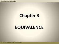 ENGINEERING ECONOMY DR. MAISARA MOHYELDIN GASIM