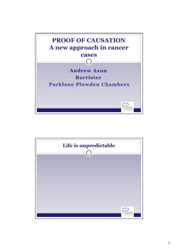 PROOF OF CAUSATION A new approach in cancer cases