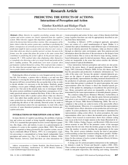 Predicting the effects of actions: Interactions of perception
