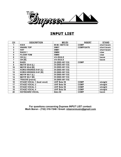 Sound, Backline, and Lighting Rider