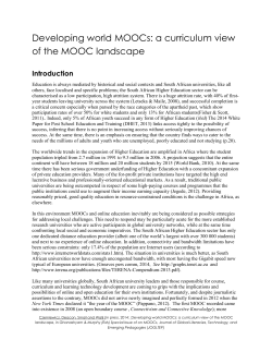 Developing world MOOCs