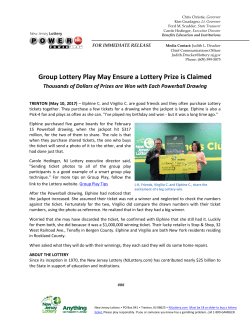 Group Lottery Play May Ensure a Lottery Prize is Claimed