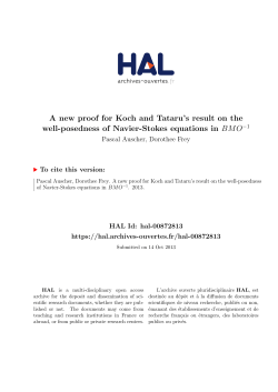 A new proof for Koch and Tataru`s result on the well-posedness