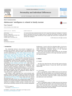 Adolescents` intelligence is related to family income