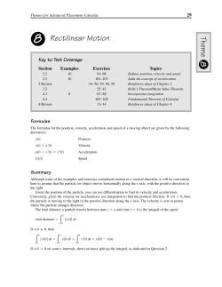 Theme Rectilinear Motion