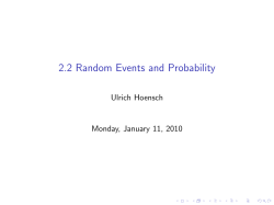 2.2 Random Events and Probability