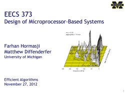 Cooley-Tukey algorithm - EECS @ Michigan