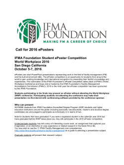 Call for 2016 ePosters IFMA Foundation Student ePoster