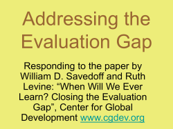 Addressing the Evaluation Gap - Evaluation for African Development