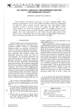 do capital adequacy requirements matter for monetary