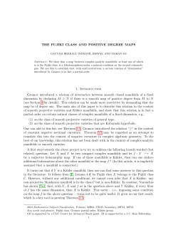 THE FUJIKI CLASS AND POSITIVE DEGREE MAPS 1. Introduction