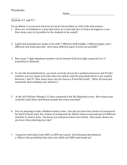 Precalculus Name_____________________________________