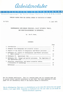 &Iuml;nhomogeneous semi-markov processes, select actuarial