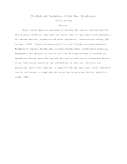 Guiding the brain and mind for high moral intelligence