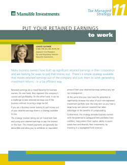 Tax managed investment strategy - Put your