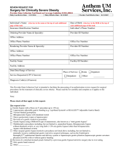 Surgery for Clinically Severe Obesity