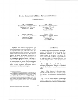 On the complexity of fixed parameter problems