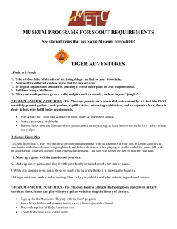 MUSEUM PROGRAMS FOR SCOUT REQUIREMENTS TIGER