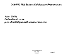 page 8 MQSeries Part 2 The Remote Queue Manager