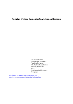 Austrian Welfare Economics?: A Misesian