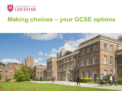 Making Choices: The importance of GCSE options
