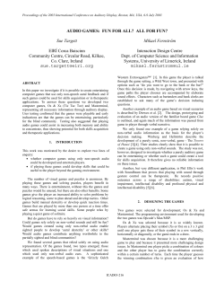 Audio games: Fun for all? All for fun?