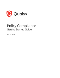 Qualys(R) Policy Compliance Getting Started Guide
