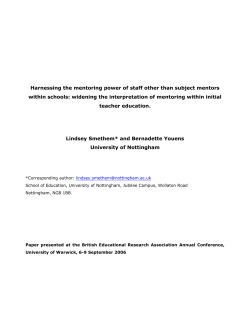 Harnessing the mentoring power of staff other than subject mentors