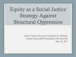 Equity as a Social Justice Strategy Against Structural