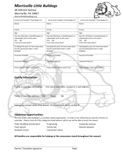 Morrisville Little Bulldogs 38 Hillcrest Avenue Morrisville, PA 19067