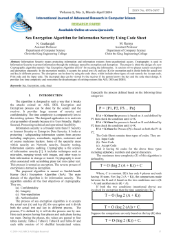 Sea Encryption Algorithm for Information Security Using Code Sheet
