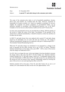 A special TV and radio charge in the consumer price index