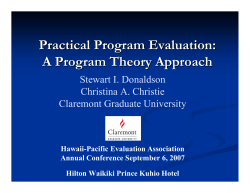 Practical Program Evaluation: A Program Theory Approach
