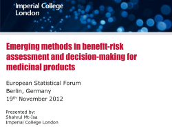 Emerging methods in benefit-risk assessment and decision