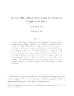 The Higher Price of Cleaner Fuels: Market Power in the Rail