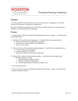 Customer Transition Meeting Agenda